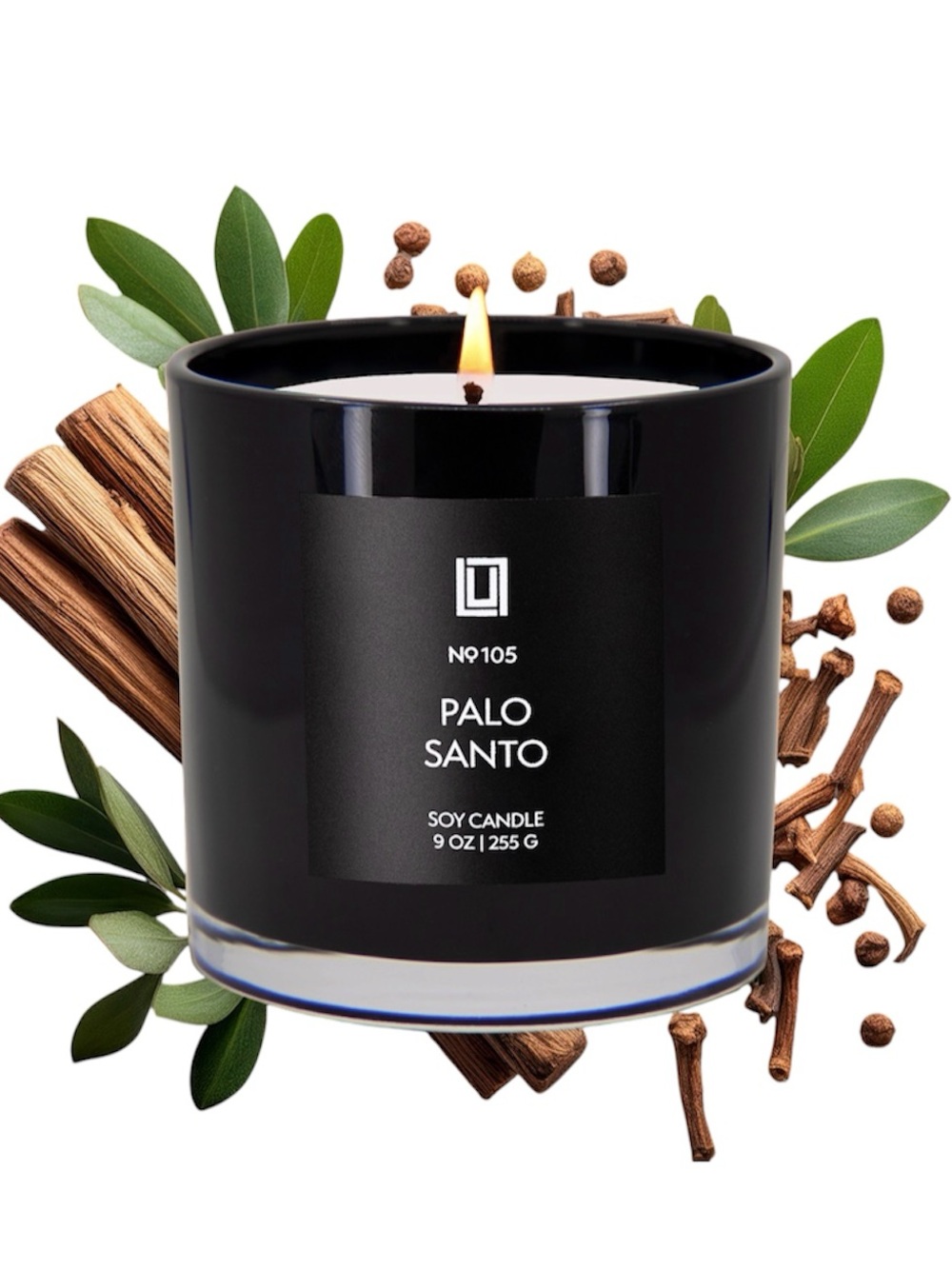Lulu Candles No. 105 Palo Santo Scented Soy Candle 9 oz New in Box